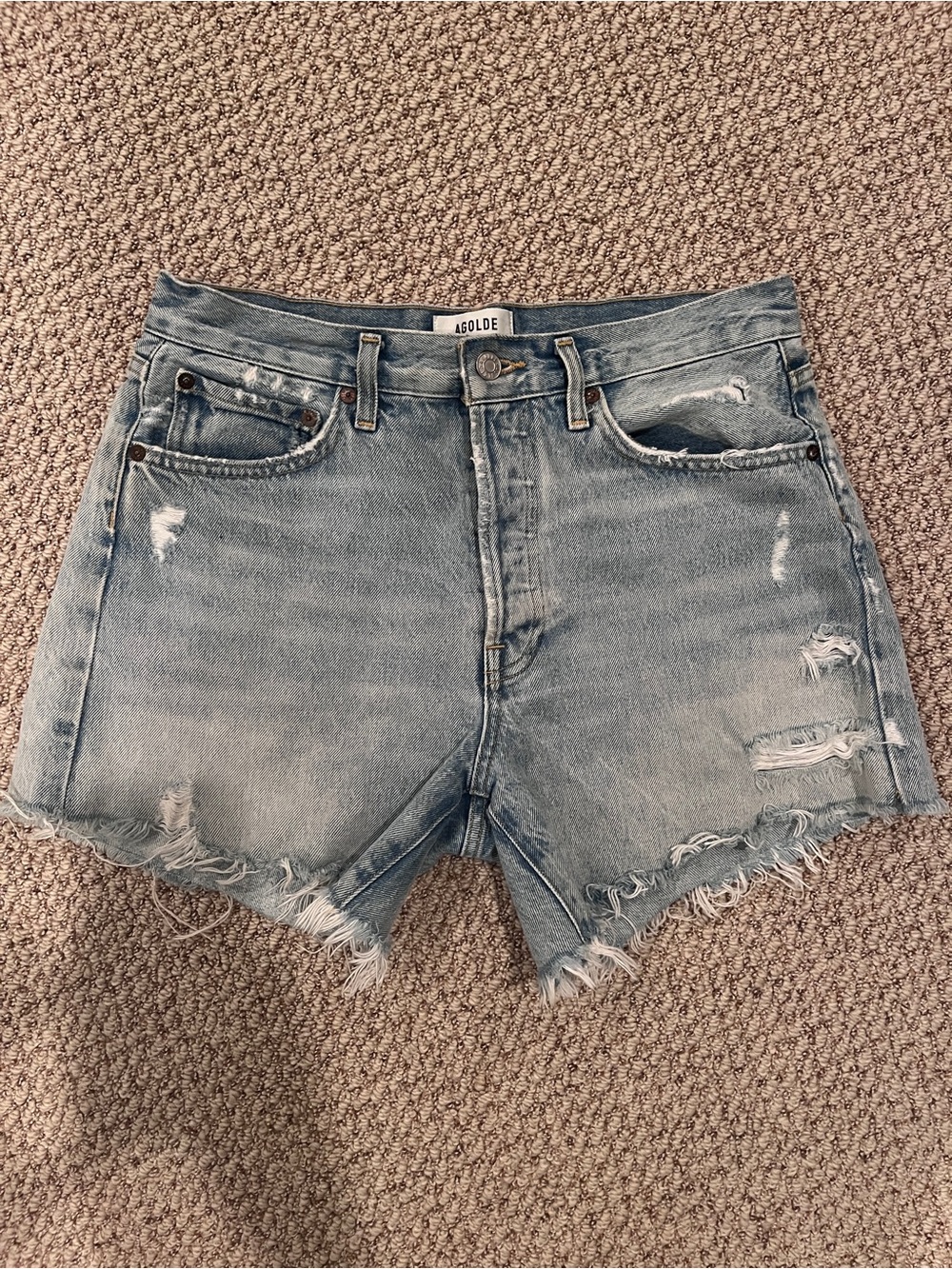 AGOLDE Parker Long Denim Shorts